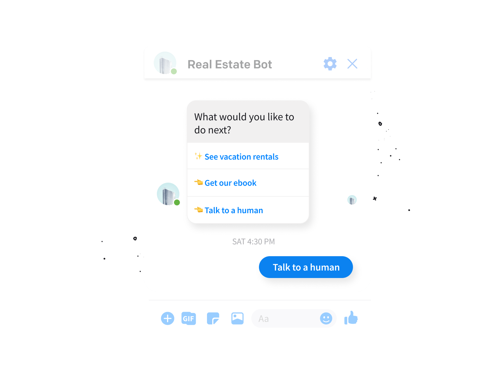 Chat bot rich messages for LiveChat integration - buttons