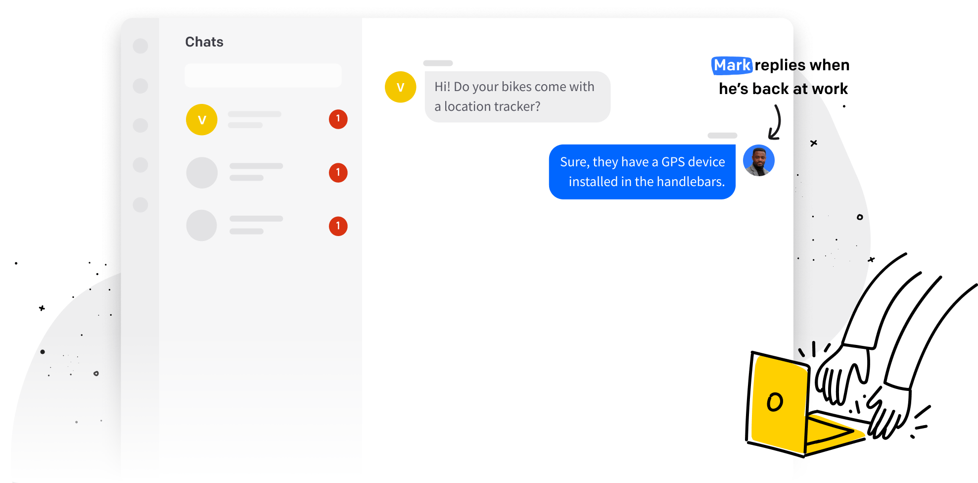 LiveChat desktop app screen