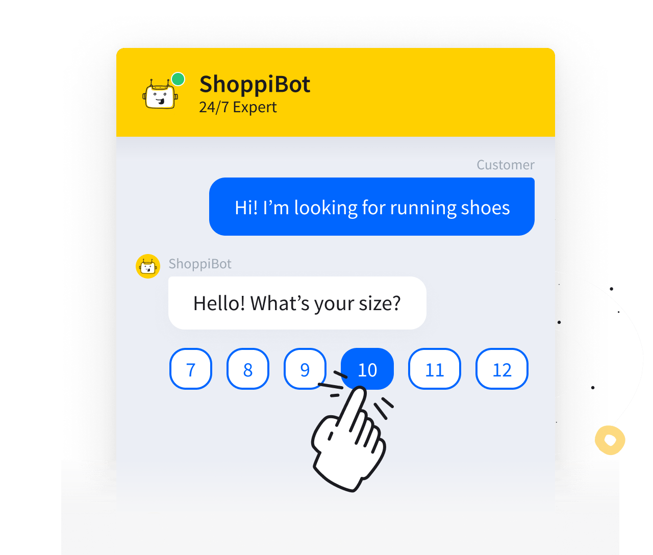 ChatBot for ecommerce view