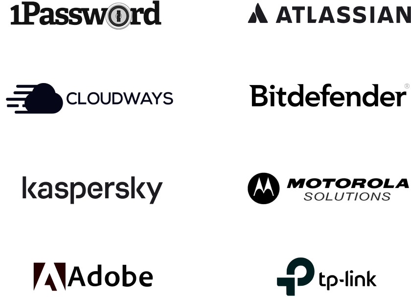 These software brands already use LiveChat: Adobe, Atlassian, 1Password, TP Link, Motorola, and more